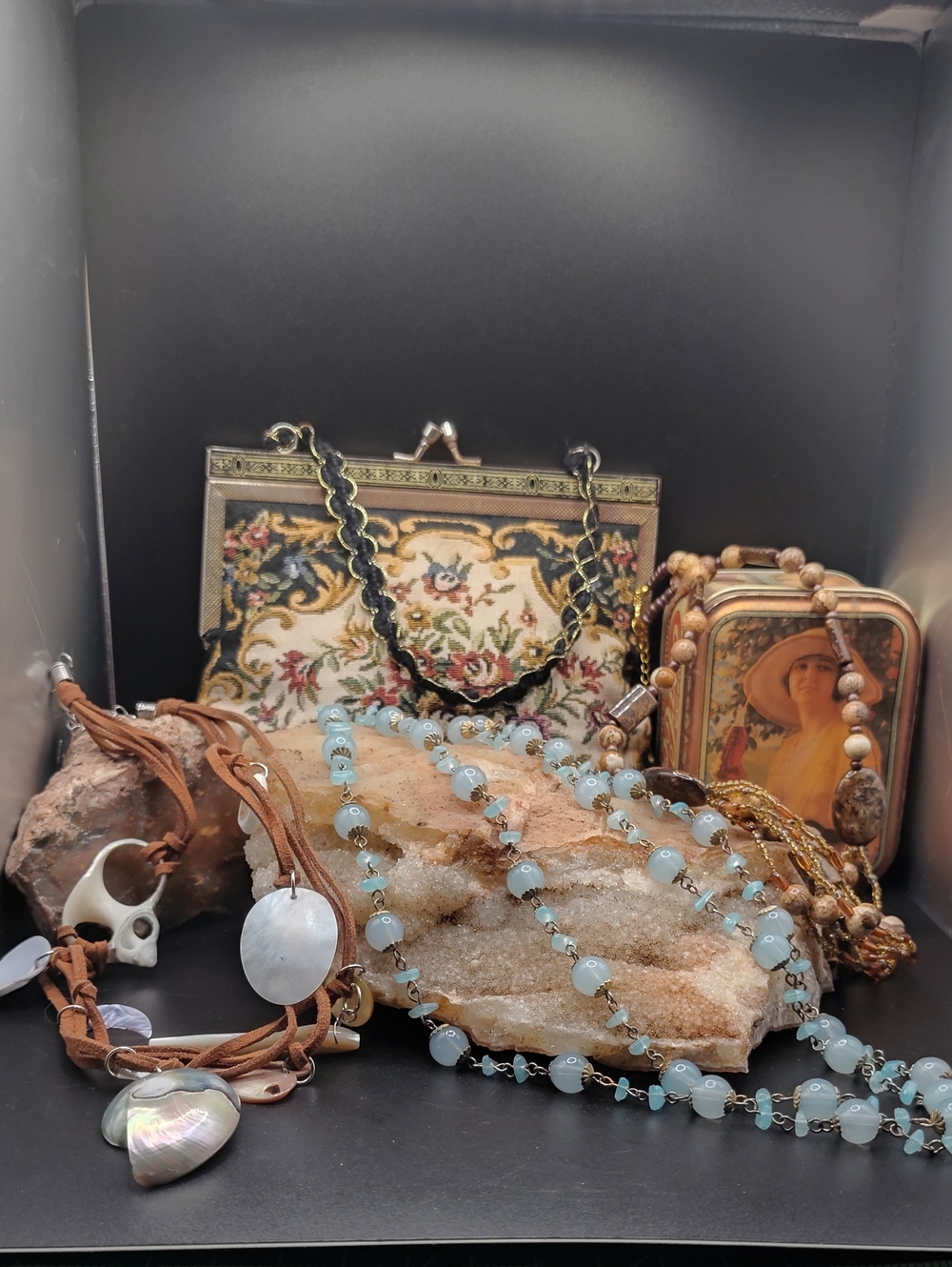 Vintage Necklace Lot. Beaded/Shells/Stone